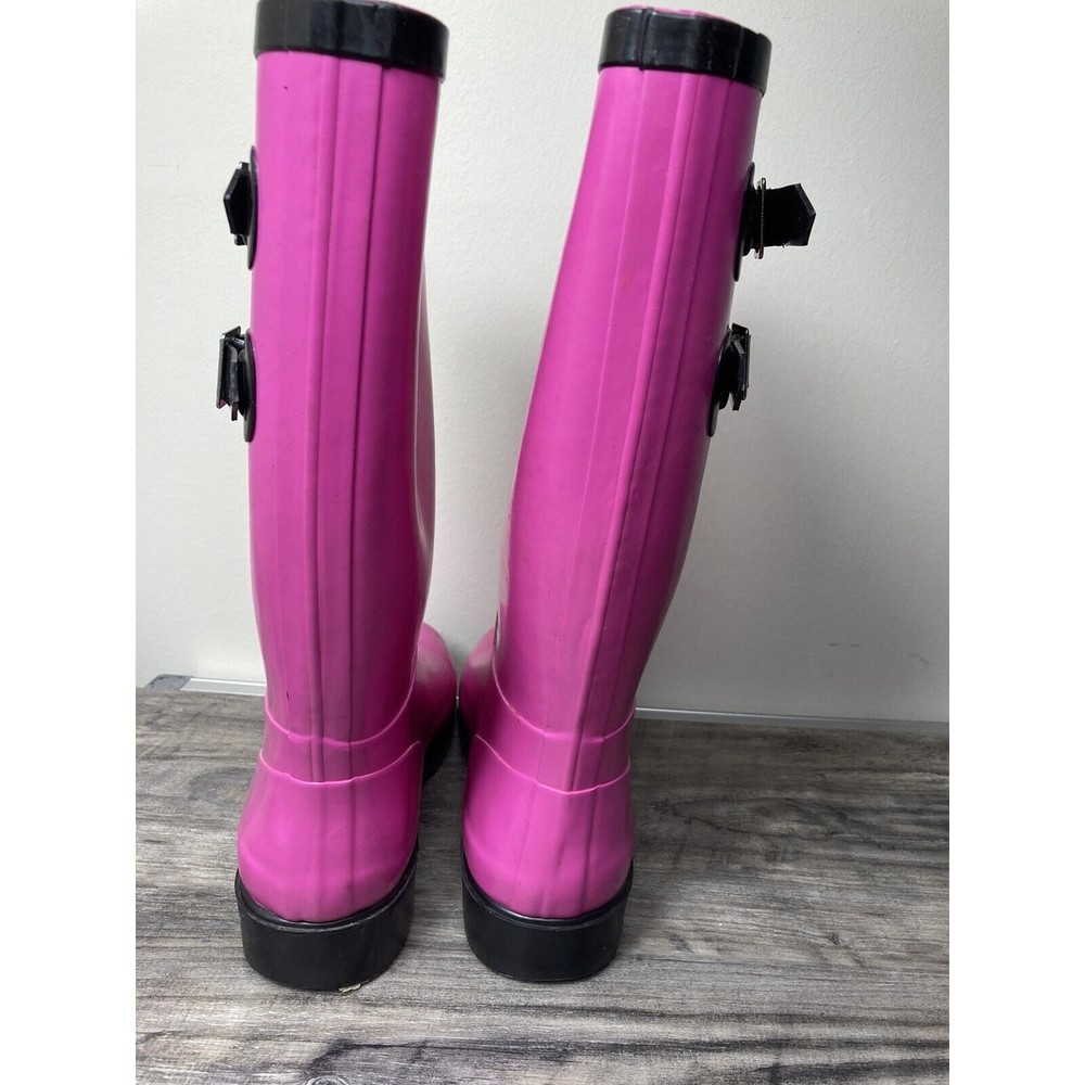 Puddletons Women's Classic Double Strap Rain Boot PCM103 PinkSize 7 - Picture 4 of 7